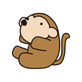 コロンとした大きなサルのぬいぐるみ