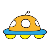 カラフルなUFO