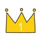 1位の金の王冠（線あり）