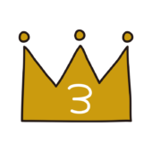 3位の銅の王冠（線あり）