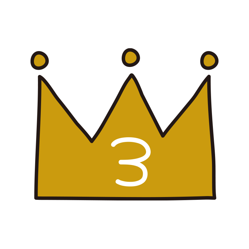 3位の銅の王冠（線あり）