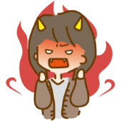 鬼のように怒るボブのゆるくて可愛い女の子