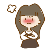 ぷんぷん怒っているロングのゆるくて可愛い女の子