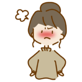 ぷんぷん怒っているお団子のゆるくて可愛い女の子