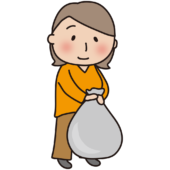 ゴミ袋を出す大人の女性