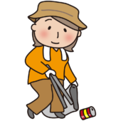 ゴミ拾いをする大人の女性2