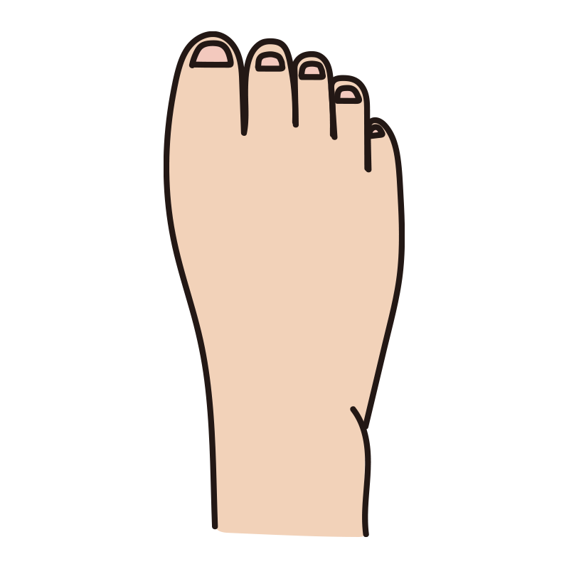 深爪をしている人の足