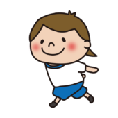 体育で走っている子供（女の子1）