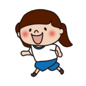 体育で走っている子供（女の子2）