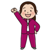 ガッツポーズをするジャージ姿の女性体育教師