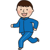 走っているジャージ姿の男性体育教師