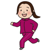 走っているジャージ姿の女性体育教師