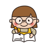 勉強する眼鏡の女の子