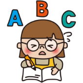 英語の勉強ができない眼鏡の女の子