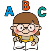 英語を勉強する眼鏡の女の子