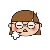 ため息をつく眼鏡の女の子