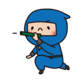 吹き矢を吹く忍者