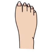 爪が伸びている人の足