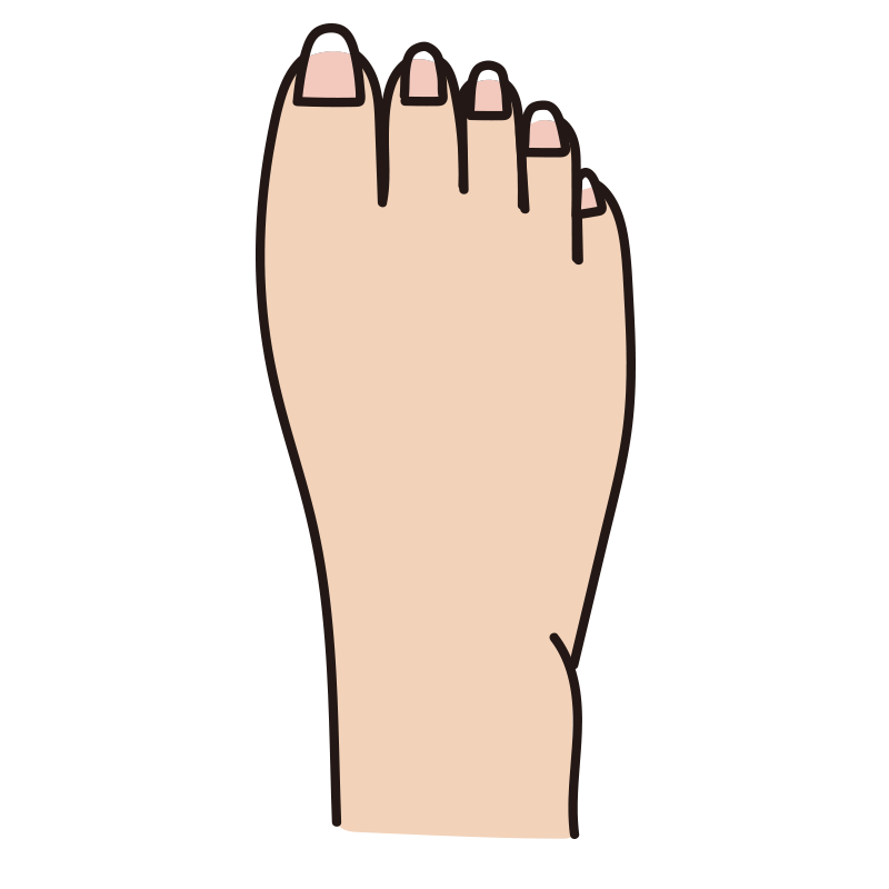 爪が伸びている人の足