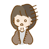 白目をむいて呆然としているボブのゆるくて可愛い女の子