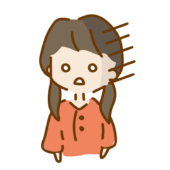 白目をむいて呆然としている二つ結びのゆるくて可愛い女の子