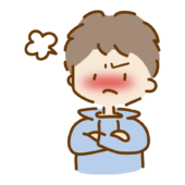 ぷんぷん怒っているナチュラルショートのゆるくて可愛い男の子