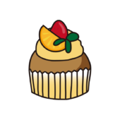 フルーツのカップケーキ