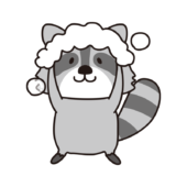 頭を洗うアライグマ