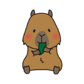 葉っぱを食べるカピバラ