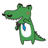 髭を剃るお父さんワニ