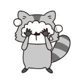 顔を洗うアライグマ