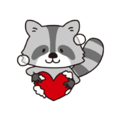 ハートを洗うアライグマ