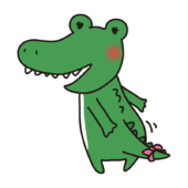 お尻をふりふりするワニのお姉さん