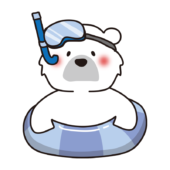 浮き輪と白クマ