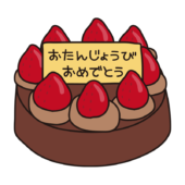 チョコレートのバースデーケーキ（プレートの文字あり）