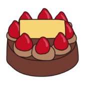 チョコレートのバースデーケーキ（プレートの文字なし）