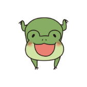 ジャンプしている蛙（正面）