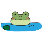 水の中から顔を出している蛙