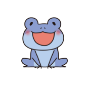 笑顔の蛙（青）