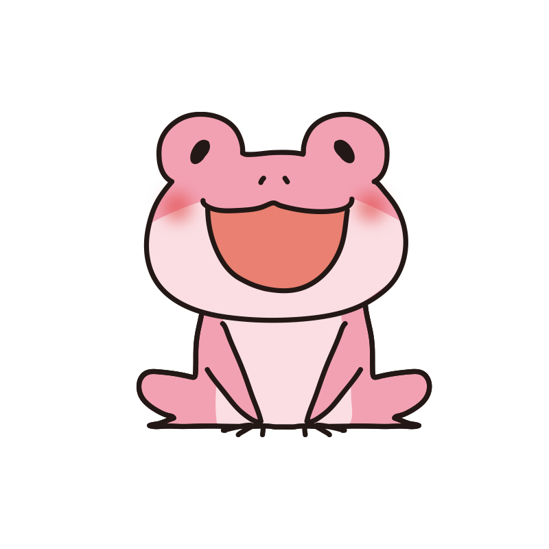 笑顔の蛙（ピンク）