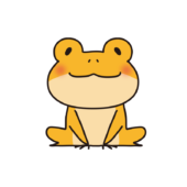座っている蛙（黄色）