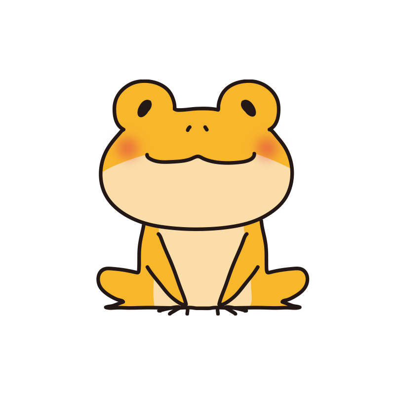 座っている蛙（黄色）