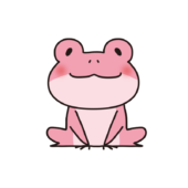 座っている蛙（ピンク）