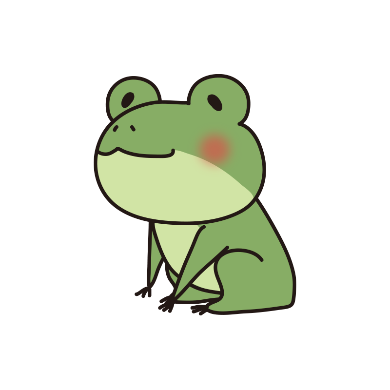 横を向いて座っている蛙
