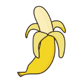 皮をむいたバナナ（線あり）