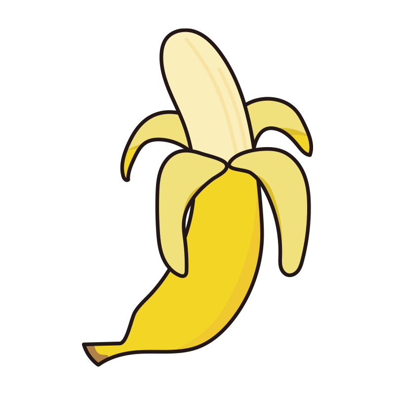 皮をむいたバナナ（線あり）