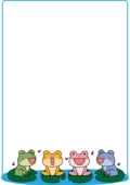 カエルの合唱の枠（縦）