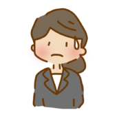 困っているゆるくて可愛いスーツの女性