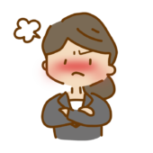 ぷんぷん怒っているゆるくて可愛いスーツの女性