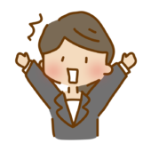 びっくりしているゆるくて可愛いスーツの女性